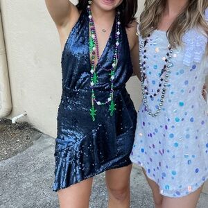 Navy blue sequin dress
